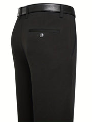 Men's Solid Stretch Dress Pants for Business