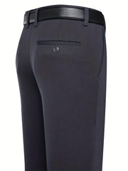 Men's Solid Stretch Dress Pants for Business