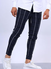 Men's Striped Casual Pants for Spring Fall