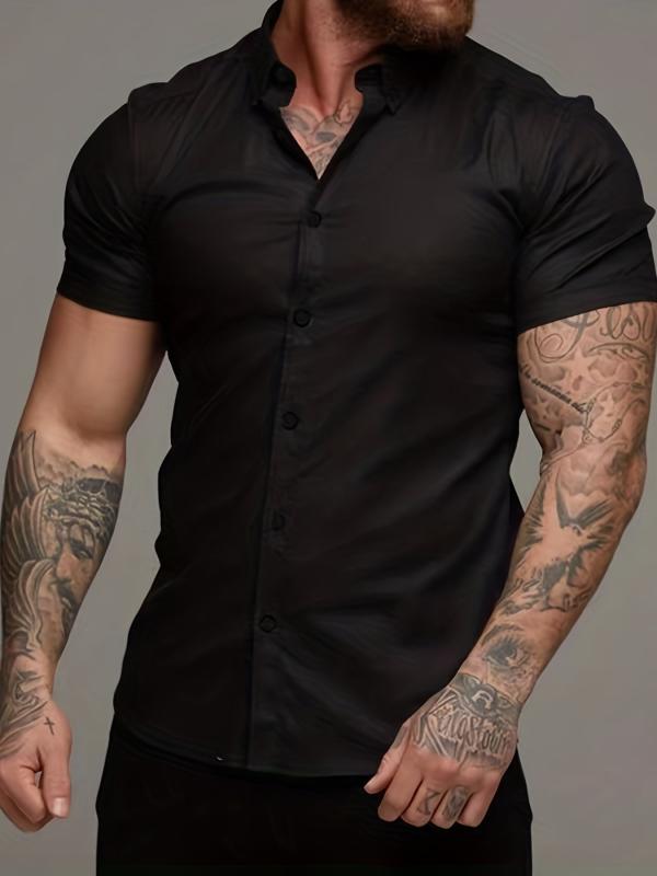 Men's Casual Short Sleeve Shirt for Summer Vacation