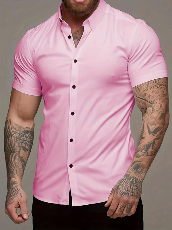 Men's Casual Short Sleeve Shirt for Summer Vacation