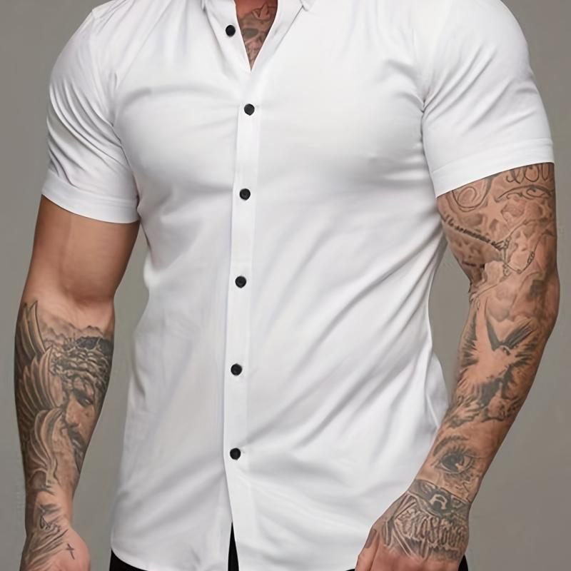 Men's Casual Short Sleeve Shirt for Summer Vacation