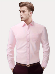 Men's Classic Dress Shirt with Lapel Collar