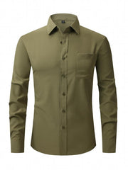 Men's Classic Dress Shirt with Lapel Collar
