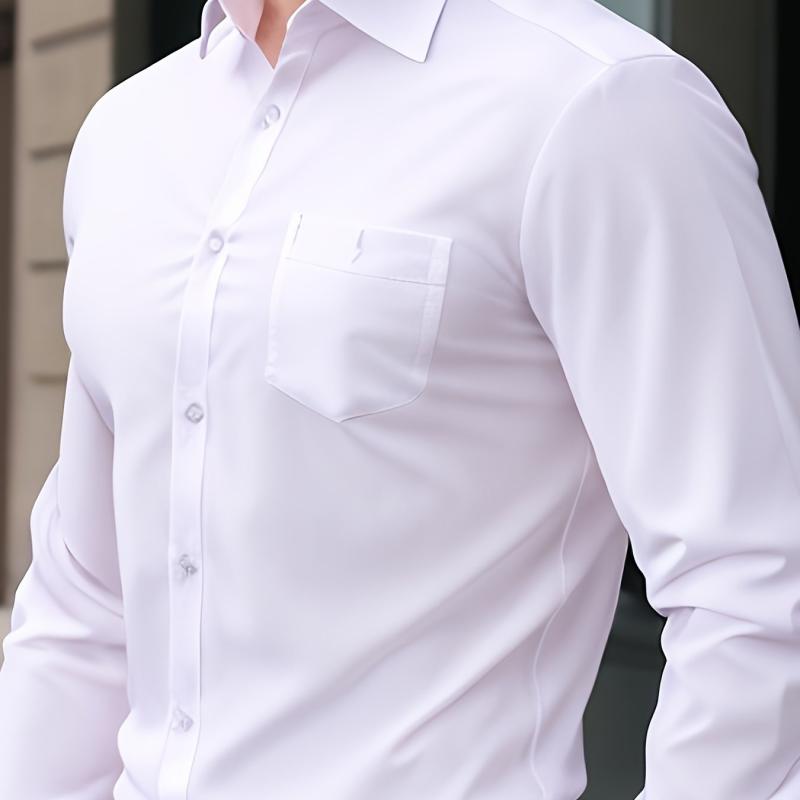 Men's Classic Dress Shirt with Lapel Collar