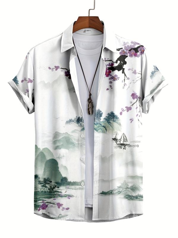 Men's Paint Print Drop Shoulder Shirt