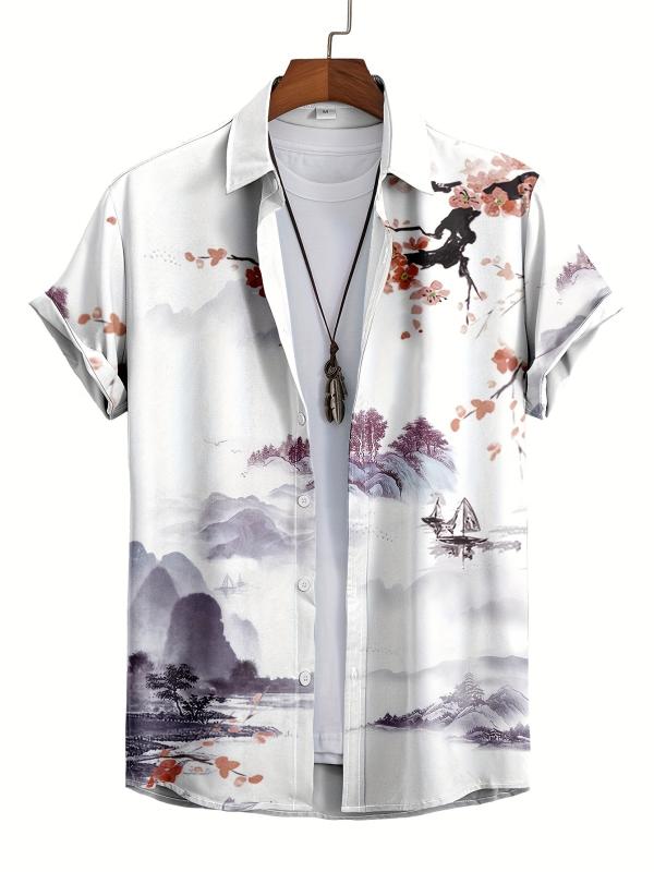 Men's Paint Print Drop Shoulder Shirt