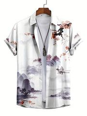Men's Paint Print Drop Shoulder Shirt