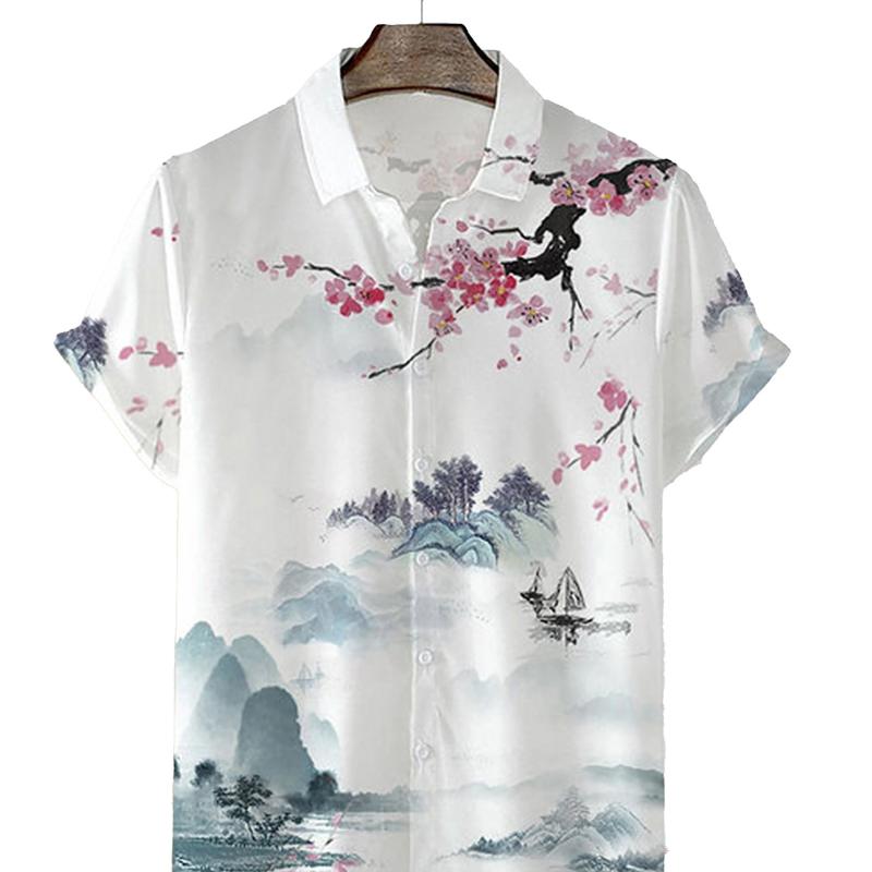 Men's Paint Print Drop Shoulder Shirt