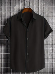 Striped Men's Short Sleeve Shirt for Summer Vacation