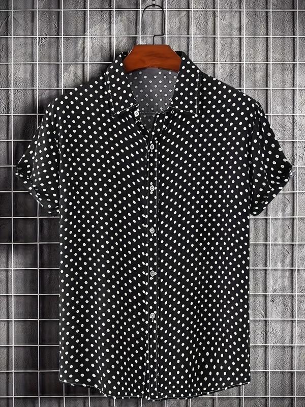 Striped Men's Short Sleeve Shirt for Summer Vacation