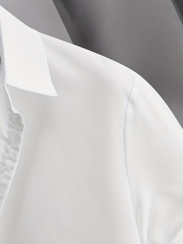 Solid Men's Short Sleeve Casual Shirt for Summer