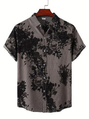 Men s Grey Short Sleeve Casual Shirt