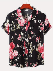 Men s Grey Short Sleeve Casual Shirt