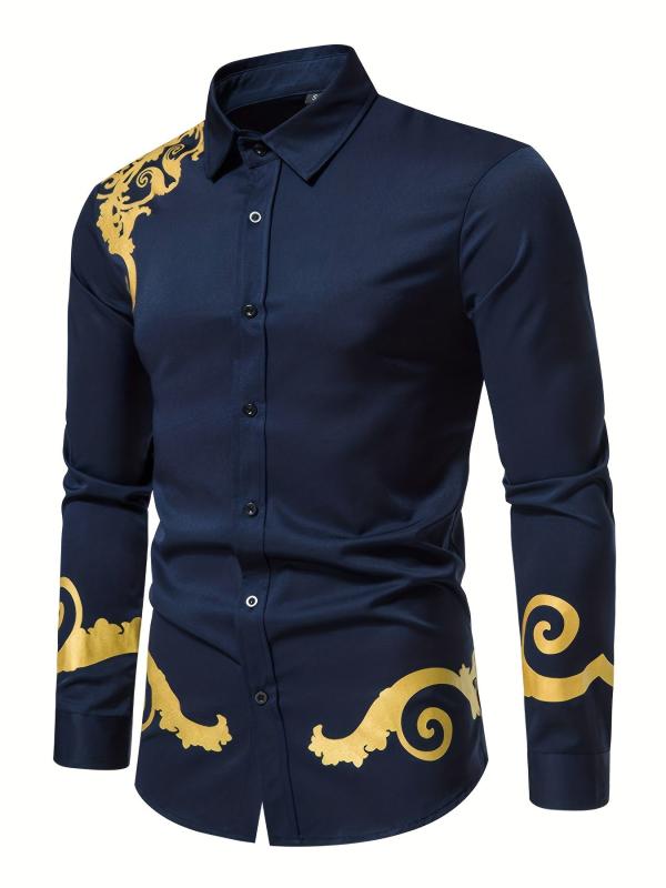 Men's Long-sleeved Shirt with Printing