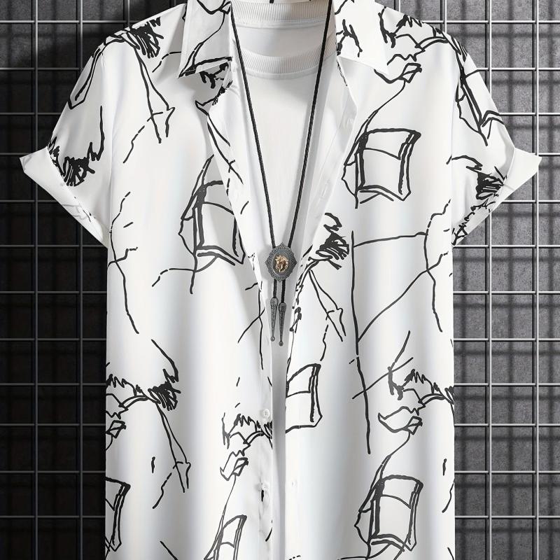 Casual Short Sleeve Hawaiian Shirt for Summer Vacation