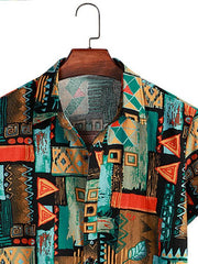 Men s Geometric Pattern Short Sleeve Shirt