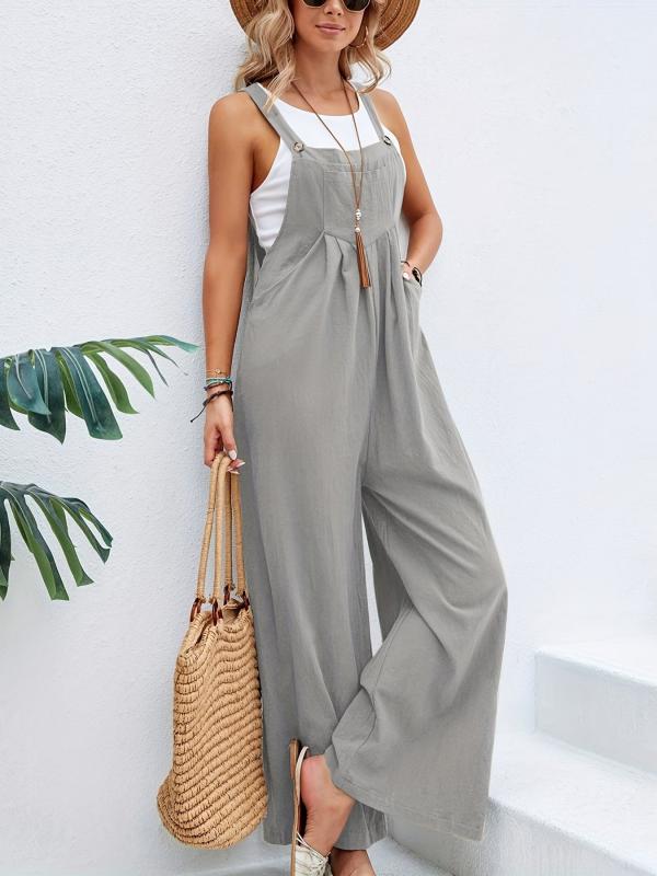 Boho Sleeveless Jumpsuit With Pockets