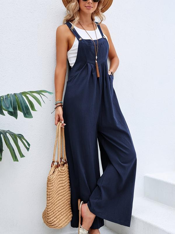 Boho Sleeveless Jumpsuit With Pockets