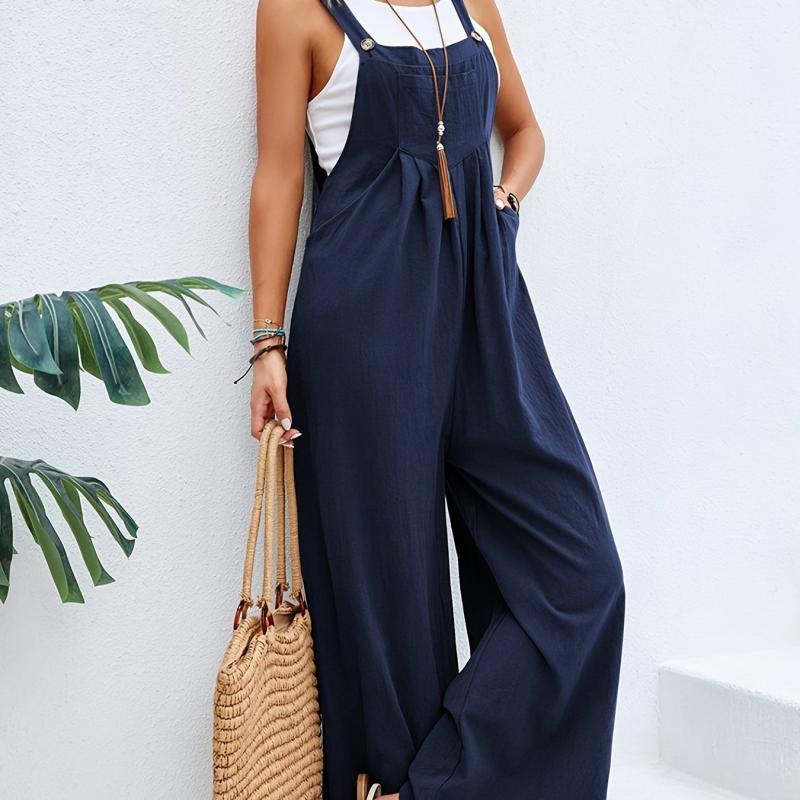 Boho Sleeveless Jumpsuit With Pockets