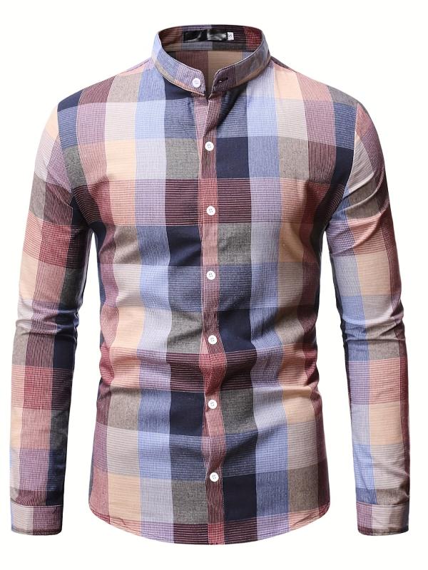 Men's Plaid Button Down Regular Fit Shirt