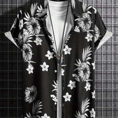 Floral Pattern Short Sleeve Hawaiian Shirt for Summer