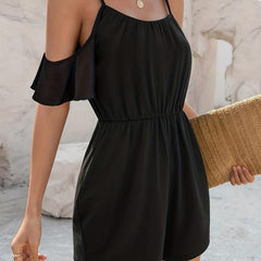 Cold Shoulder Rompers Spaghetti Slim Waist Women's Clothing