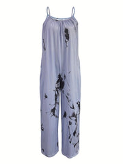 Boho Loose Tie Dye Cami Jumpsuit Wide Leg Romper