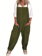 Dual Pockets Overall Jumpsuit Casual Solid Overall Jumpsuit