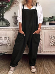 Dual Pockets Overall Jumpsuit Casual Solid Overall Jumpsuit