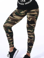 Camo Print High Waist Leggings for Women
