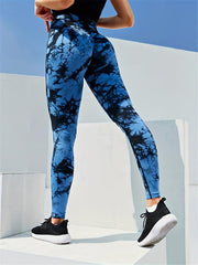 Random Print High Waist Leggings for Women