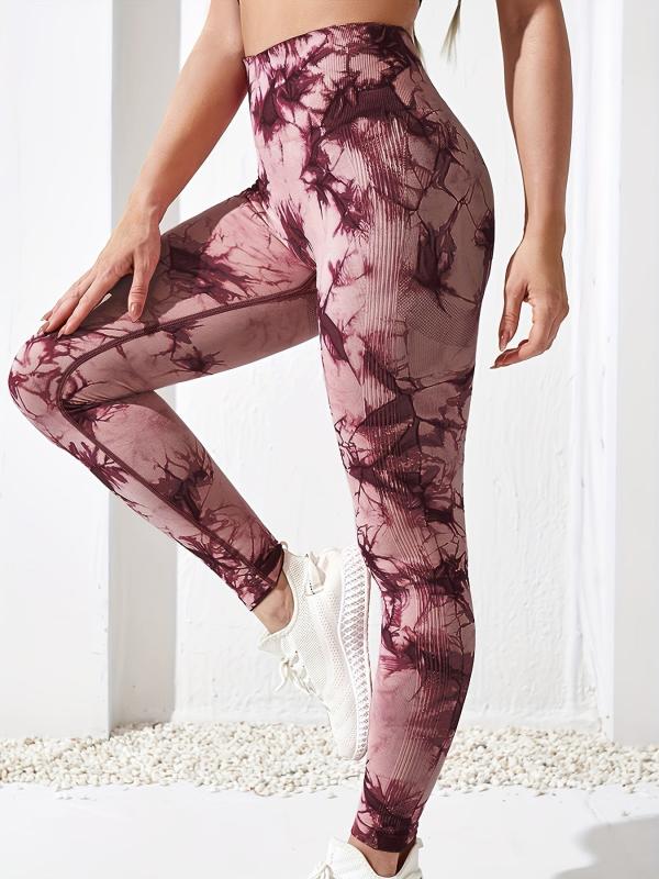 Random Print High Waist Leggings for Women