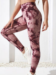 Random Print High Waist Leggings for Women