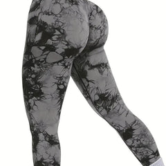 Random Print High Waist Leggings for Women