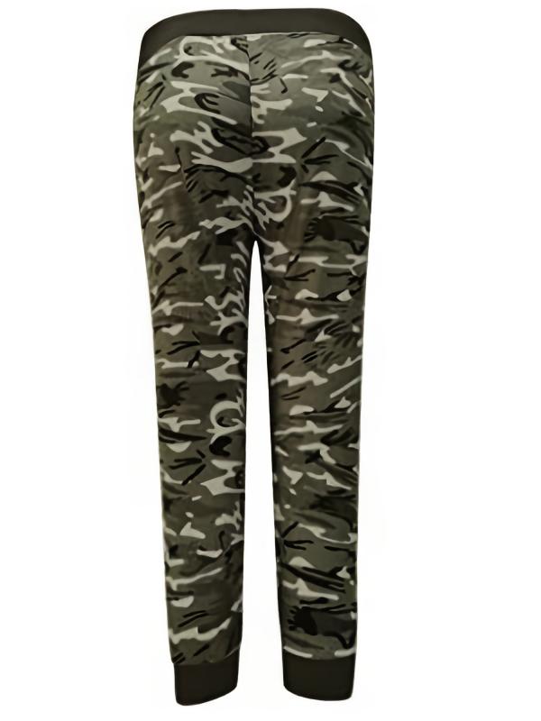Camo Print Drawstring Leggings Casual Slim Summer Random Printing Leggings