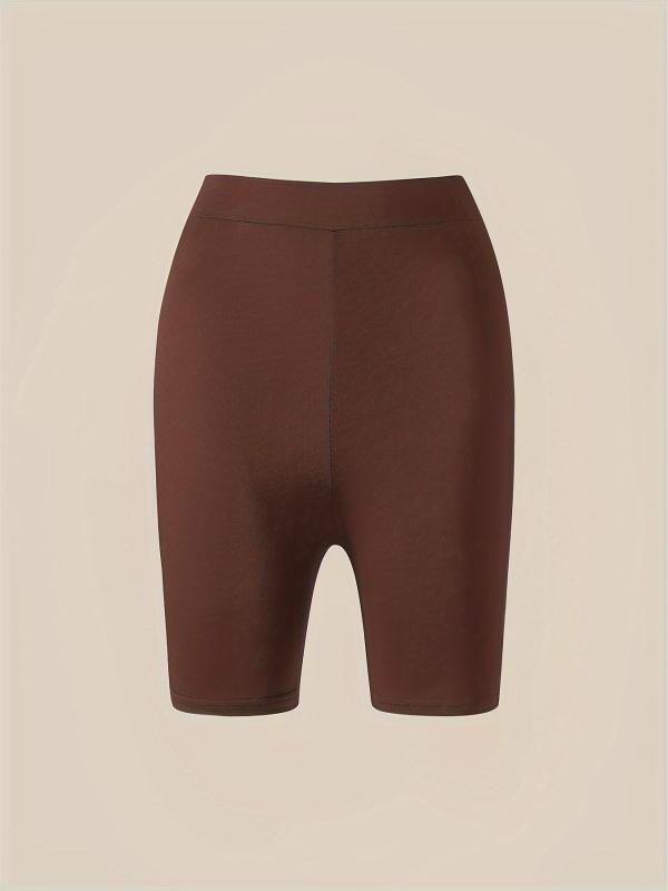 Sporty Skinny Biker Shorts Casual Stretchy High Waist Lifting Shorts
