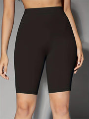 Sporty Skinny Biker Shorts Casual Stretchy High Waist Lifting Shorts