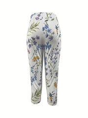 Floral Print Capris Leggings Women's Crop Leggings