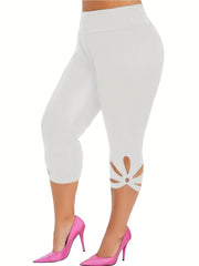 High Waist Cropped Leggings Casual Solid Summer Leggings
