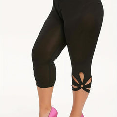 High Waist Cropped Leggings Casual Solid Summer Leggings