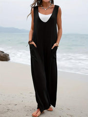 Casual Loose Tank Jumpsuit with Pockets for Women