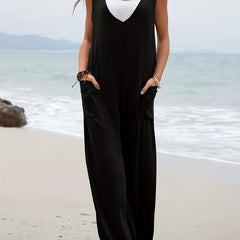 Casual Loose Tank Jumpsuit with Pockets for Women