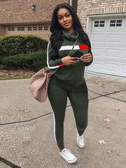 Striped Graphic Tracksuit Turtleneck Shirt & Sweatpants