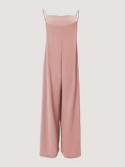 Solid Spaghetti Wide Leg Jumpsuit Casual Sleeveless Summer Jumpsuit