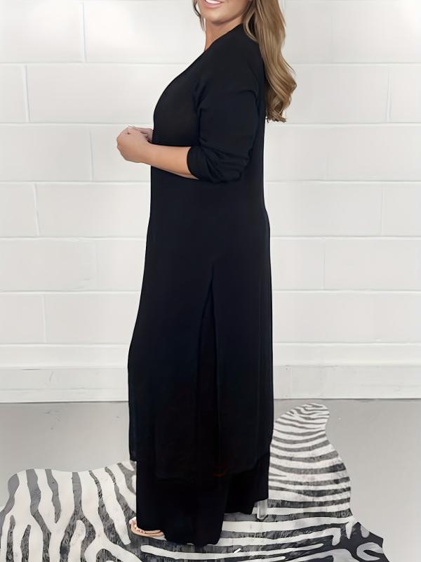 Longline Split Top & Elastic Pants Set