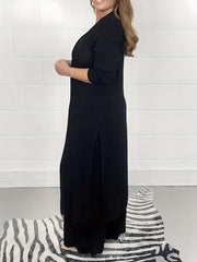 Longline Split Top & Elastic Pants Set