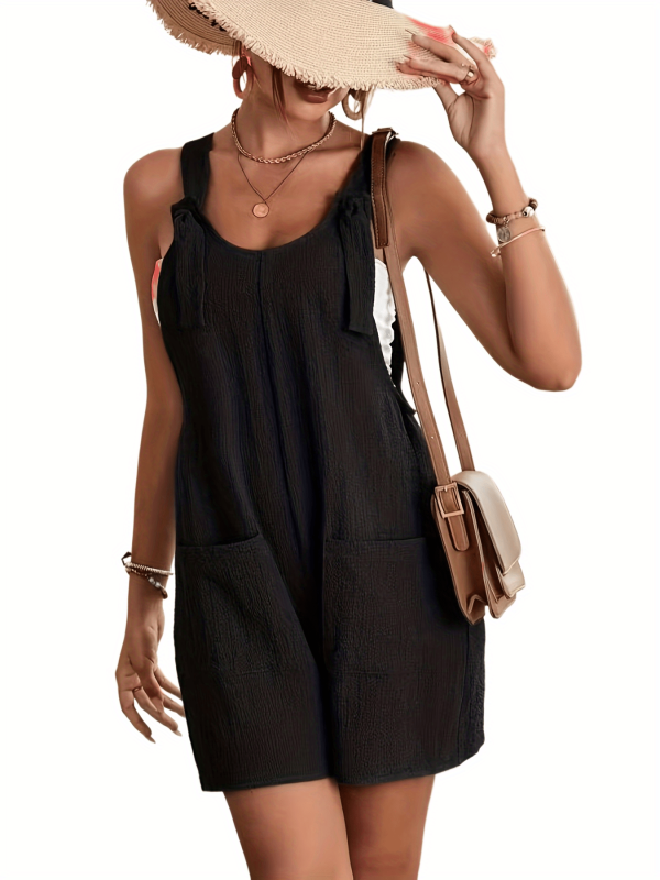 Solid Loose Pocket Romper Casual Every Jumpsuit Women's Clothing