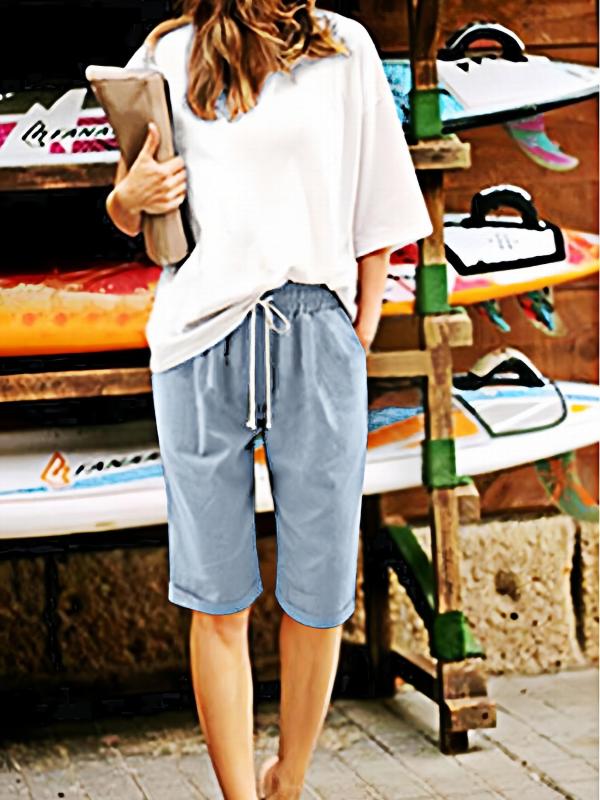 Drawstring Bermuda Shorts for Women