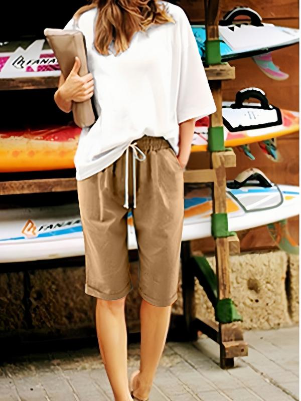 Drawstring Bermuda Shorts for Women